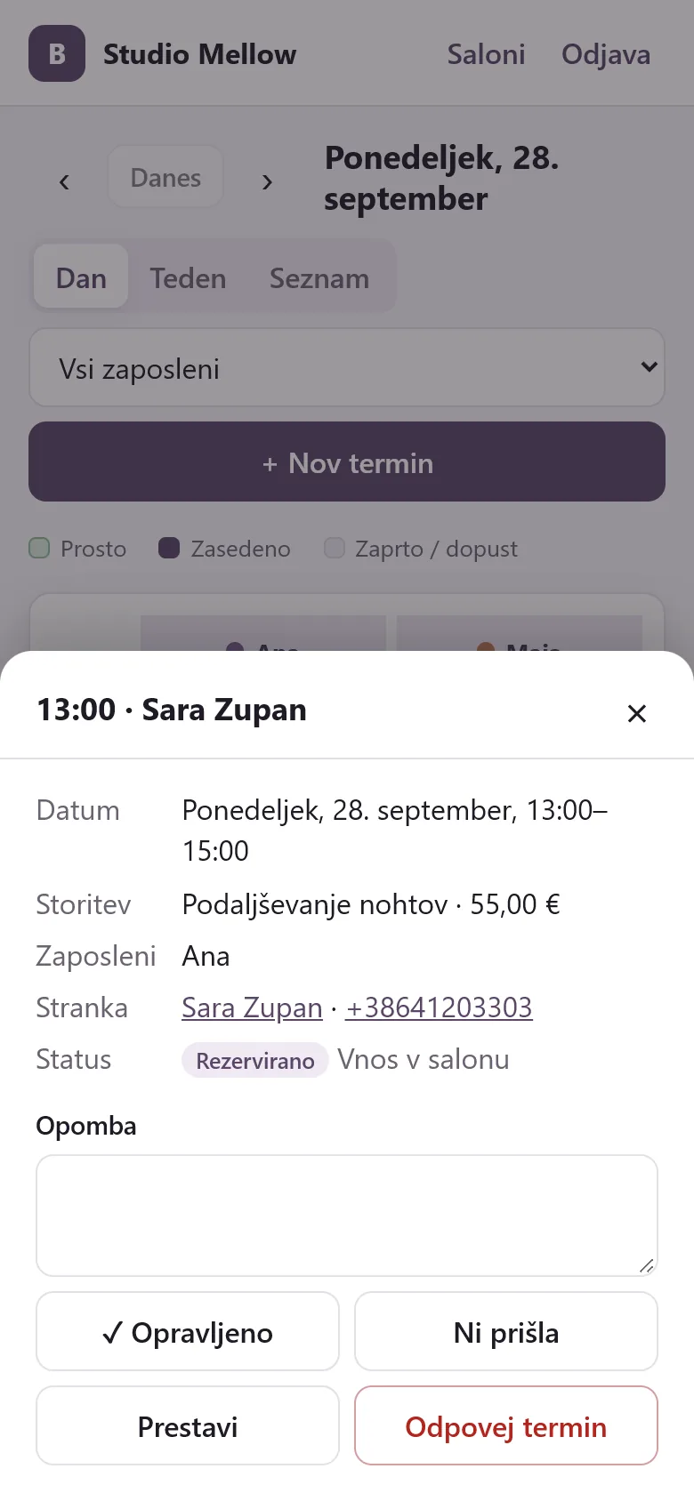 Podrobnosti termina